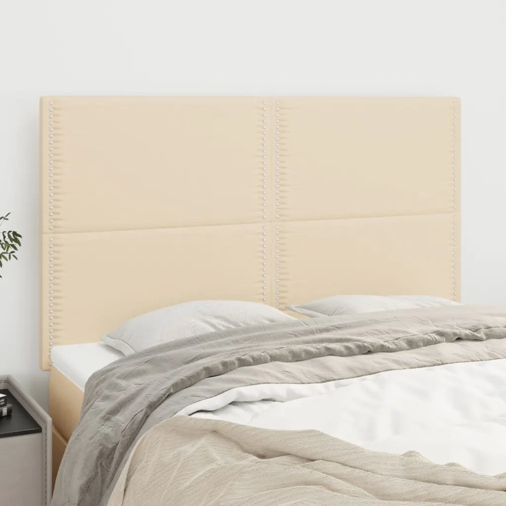 Testiera Crema 144x5x118/128 cm Tessuto 3116195