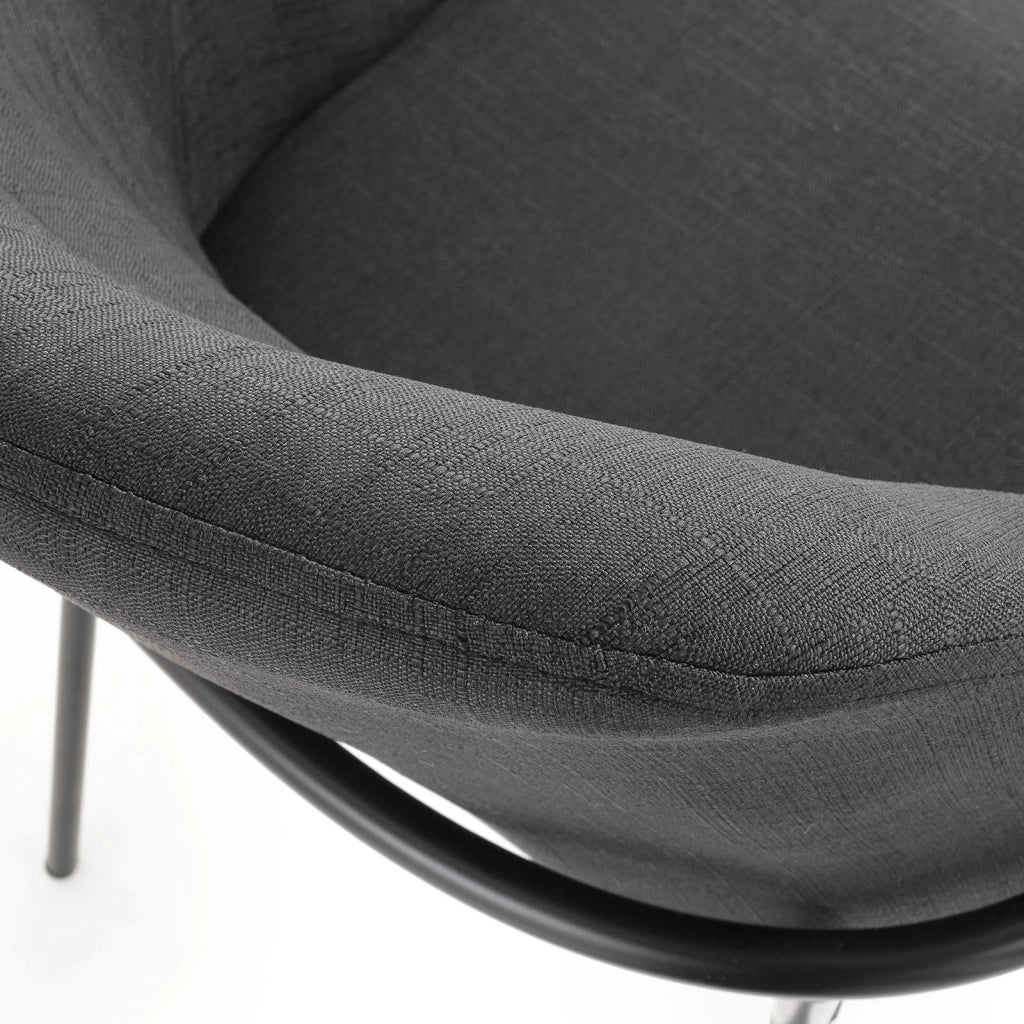 Set 2 Sedie Imbottite 80x54x84 cm in Tessuto Nero