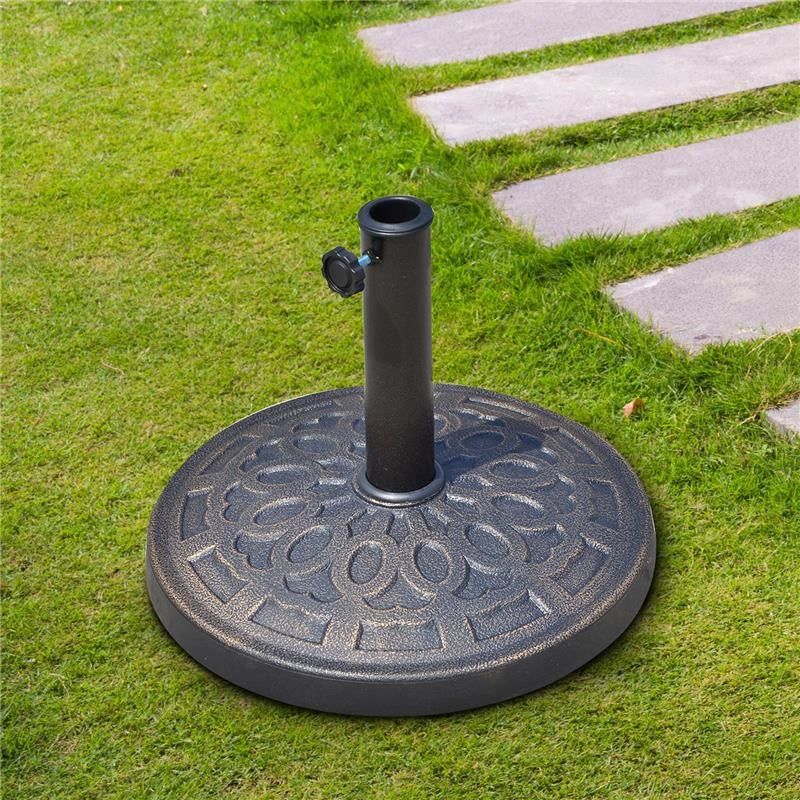 BASE PER OMBRELLONE ROTONDA IN RESINA 44 X 33 CM COLORE MARRONE