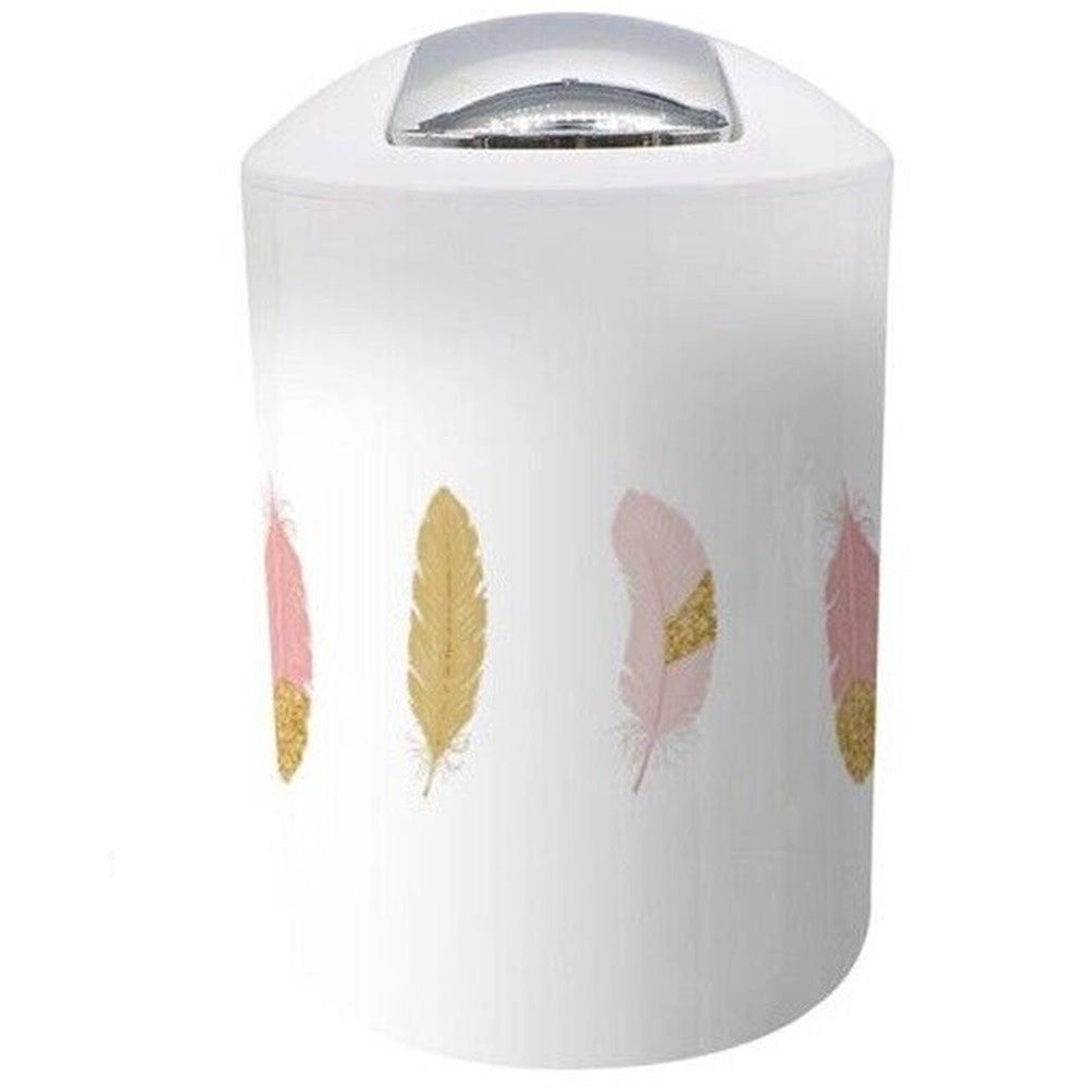 Trade Shop - Pattumiera Cestino Secchio Rifiuti Gettacarte Accessori Arredo Bagno Piume 69803 -
