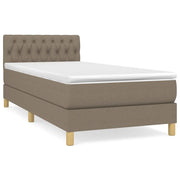 Letto singolo | Letto per adulti | Giroletto a Molle con Materasso Tortora 80x200 cm inTessuto