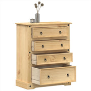 Cassettiera Corona 92x48x114 cm in Legno Massello di Pino 4005675