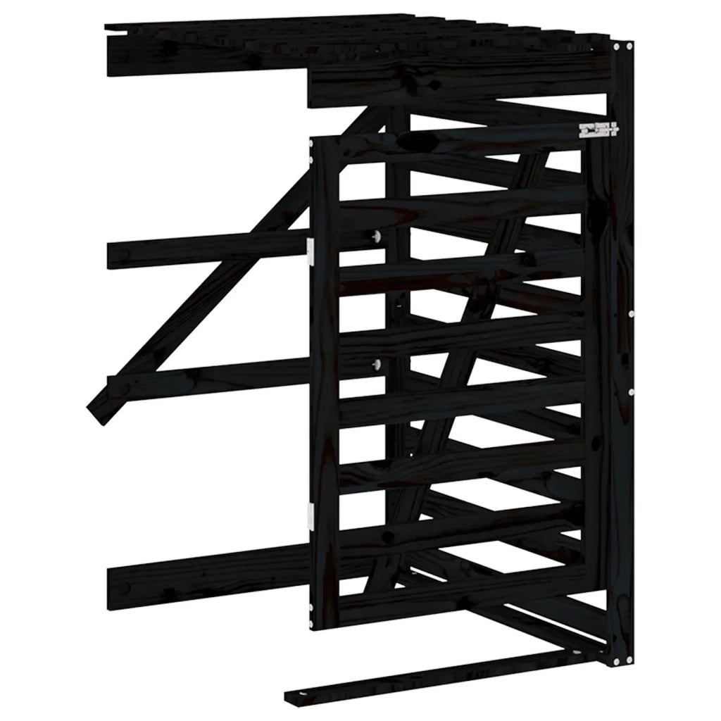 Copribidone Triplo Nero in Legno Massello di Pino 3157695