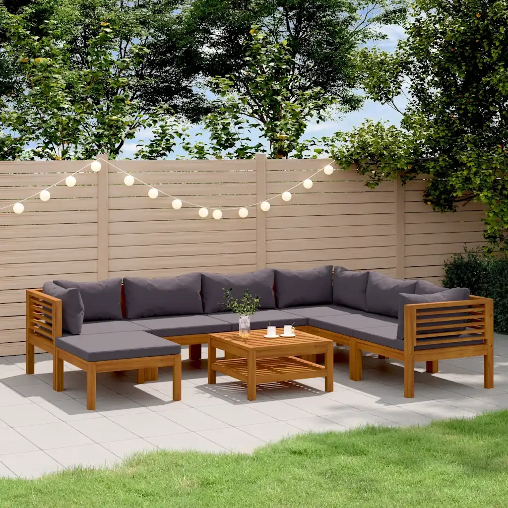 Set Divani da Giardino 8 pz con Cuscini in Massello di Acacia 3086908