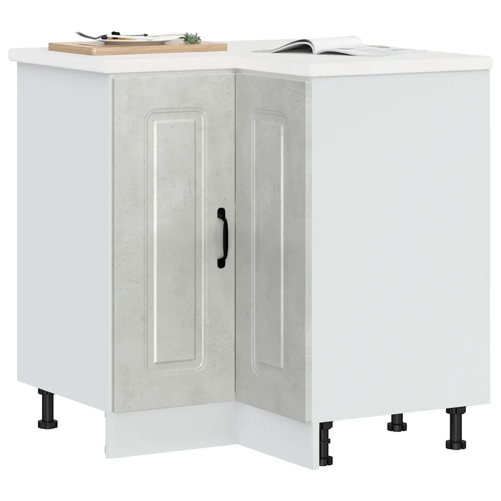 vidaXL Mobile Base ad Angolo Cucina Kalmar Grigio Cemento Truciolato