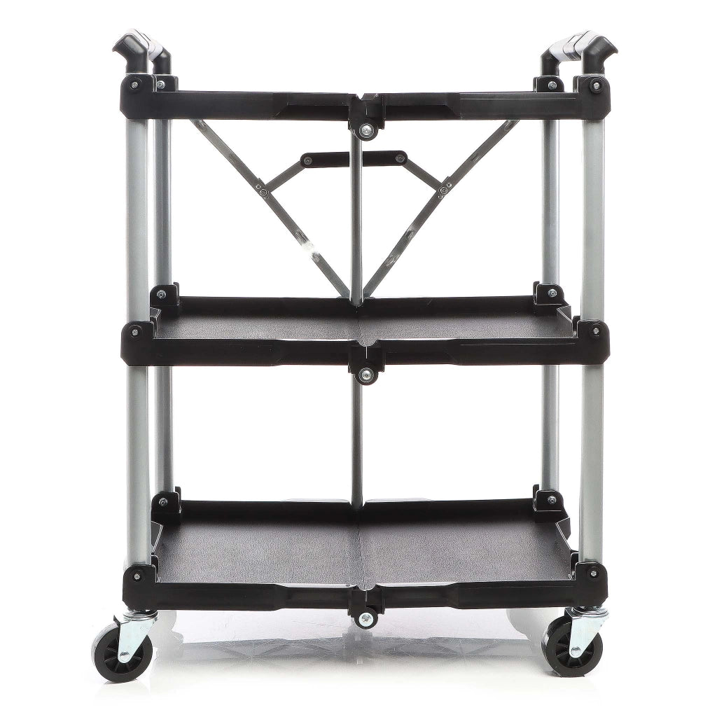 Carrello pieghevole multiuso con 3 piani Fino a 120 kg Per officina, ufficio, gastronomia