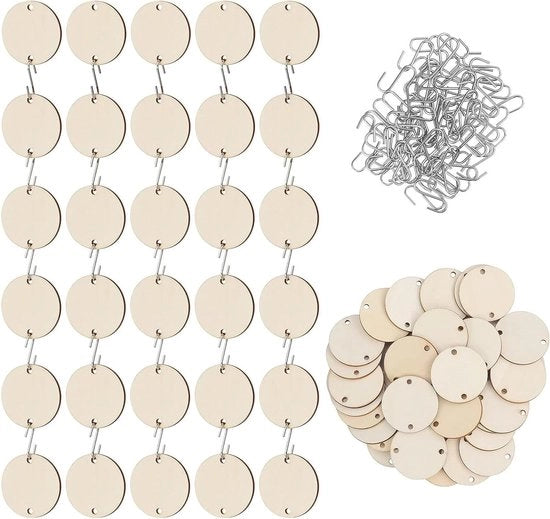 Calendario di compleanno da 100 pezzi di tavolo di legno con dischi rotondi e a forma di cuore per attività di fai da te e decorazione di matrimoni