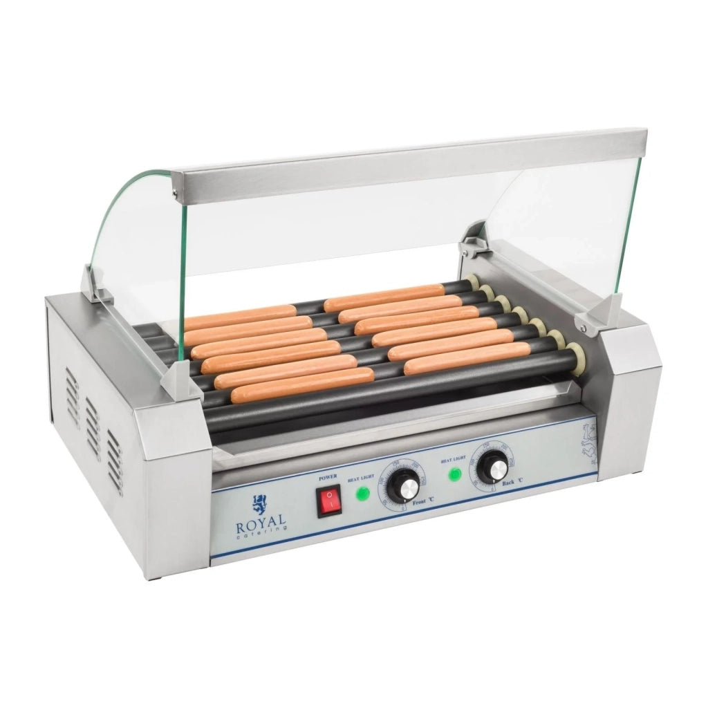 Macchina professionale per hot dog rivestita in teflon per 12 salsicce 1400 watt 3614091