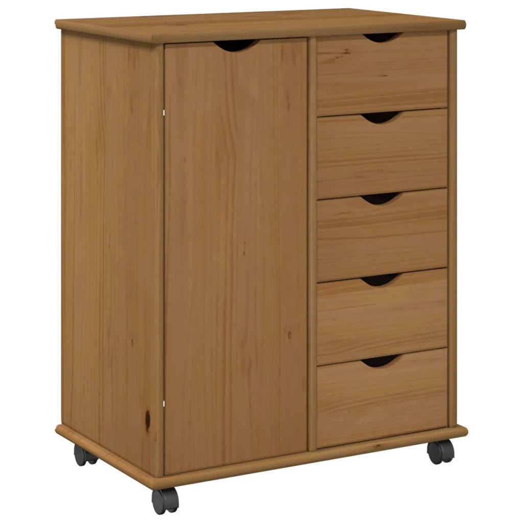 Mobile con Ruote con ruota Marrone miele 63,5 x 39 x 79 cm 42028360