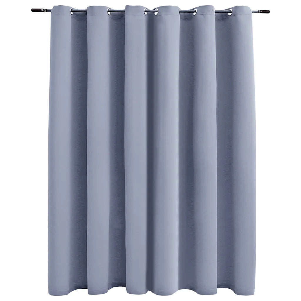 Tenda Oscurante con Anelli in Metallo Grigia 290x245 cm 134429