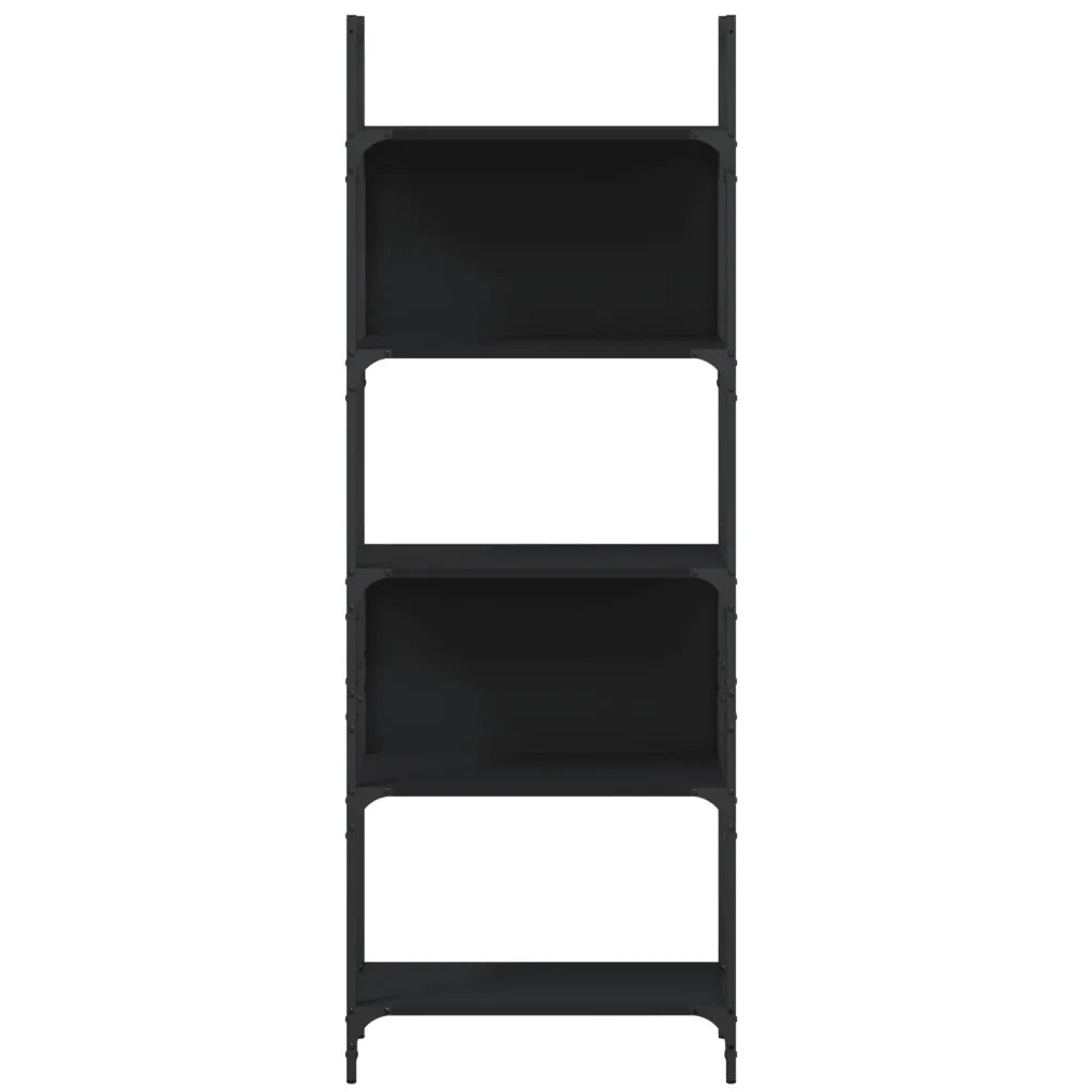 Libreria a 5 Ripiani-Scaffale per Libri-Mobile di Stoccaggio Nera 60,5x24x166,5 cm in Legno Multistrato