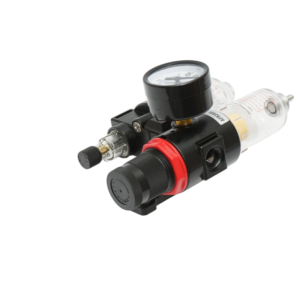Filtro aria e lubrificatore con regolatore di pressione max. 1 MPa, attacco 1/4