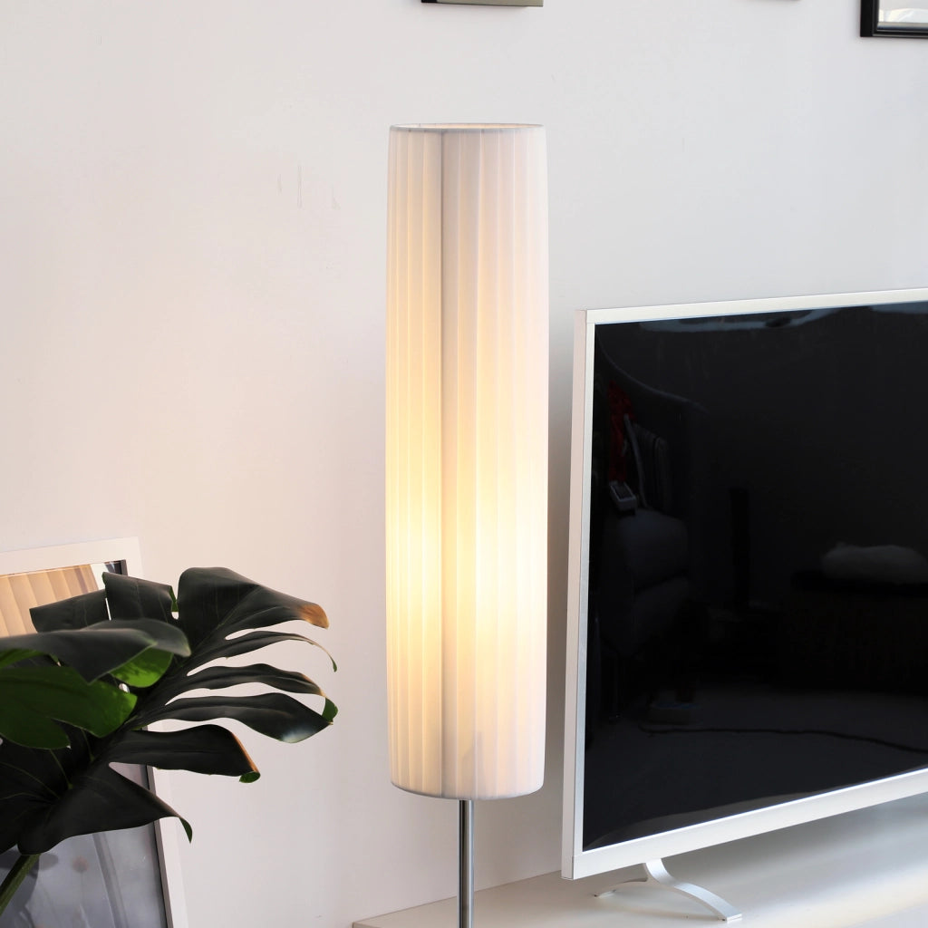 Lampada da Terra Moderna per Soggiorno Camera da Letto Studio ¨C Minimal ¨C 120 cm Bianco Acciaio Inossidabile