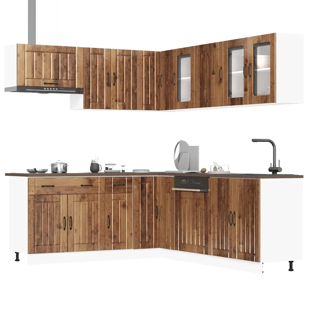 Set Mobili da Cucina 11 pz Lucca Legno Antico in Truciolato