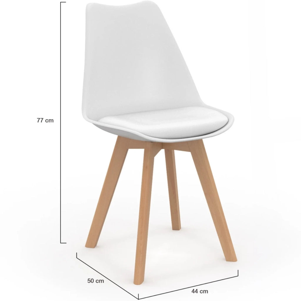 IDMarket - Set di 8 sedie scandinave SARA mix rosa pastello x2, bianco x2, grigio chiaro x2, blu x2