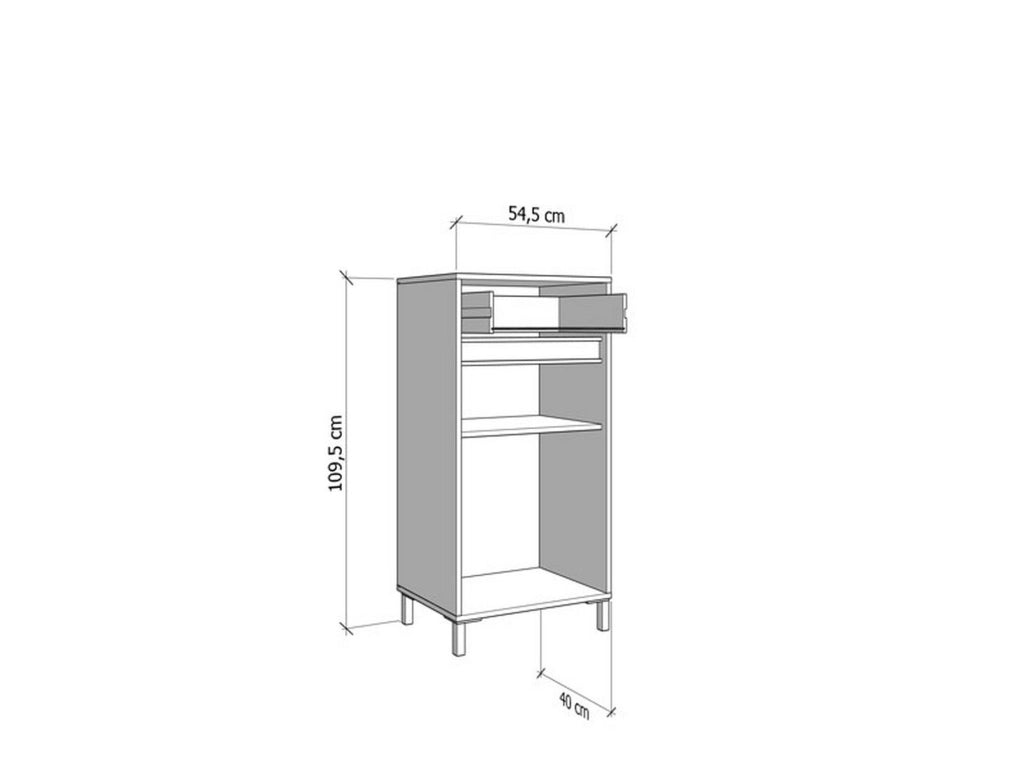 Pollenza, Mobile da Ingresso un Cassetto, 54.5x40x109.5h cm Marrone Rovere Nodi