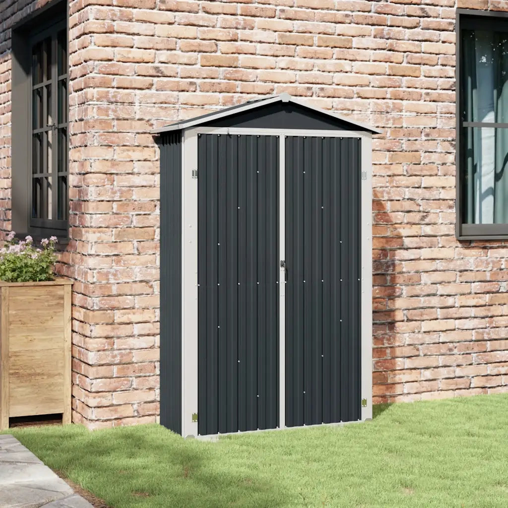 Capanno da Giardino Antracite 116x45x175cm in Acciaio Zincato 46303