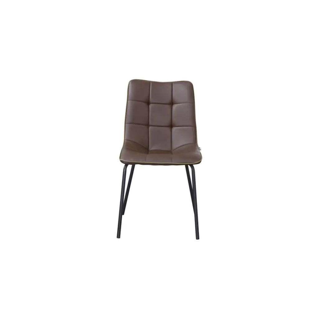 Sedie PAOLO design in acciaio e similpelle colore marrone (set di 4)