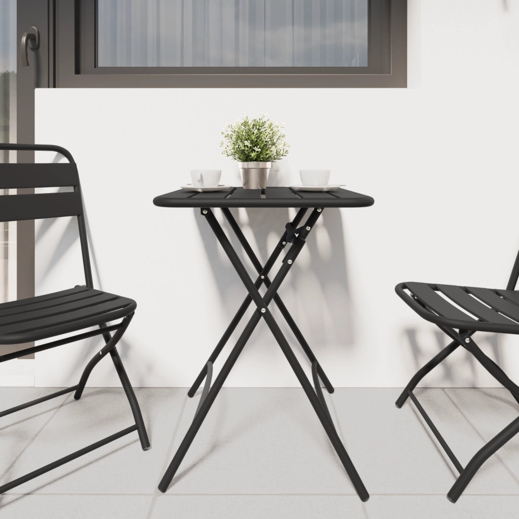 Tavolo da giardino pieghevole  - Antracite - 55x55x73 cm - Acciaio