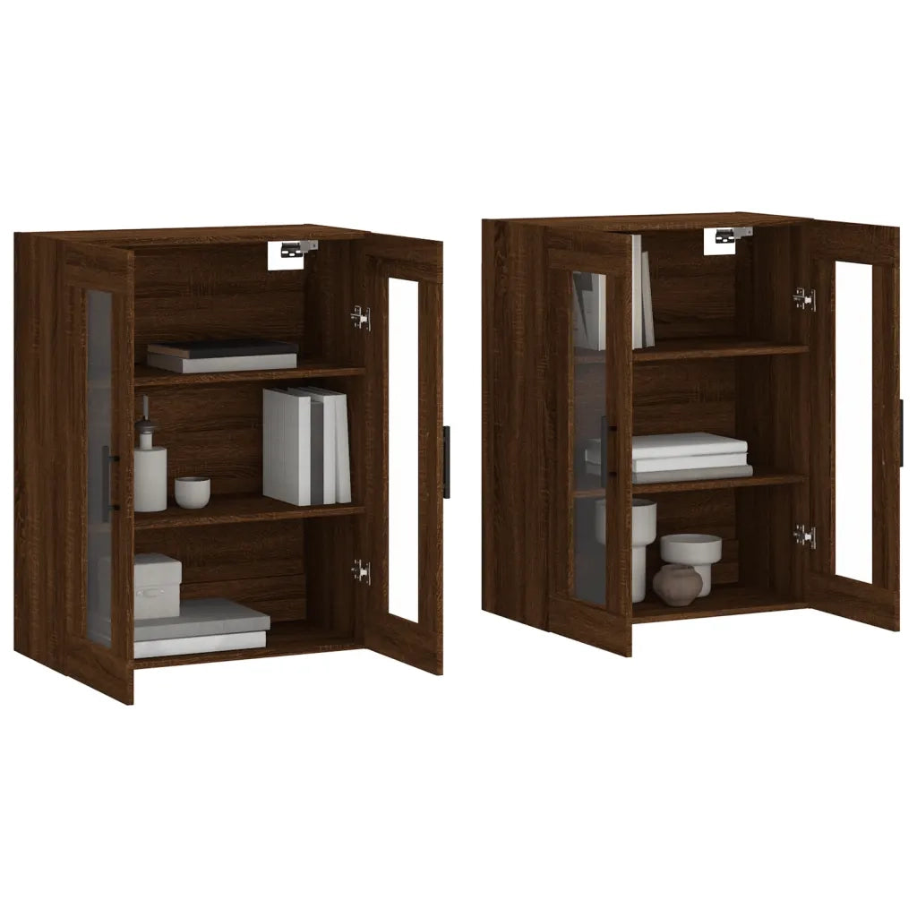 Armadietti a Parete 2 pz Rovere Marrone in Legno Multistratocod mxl 94148