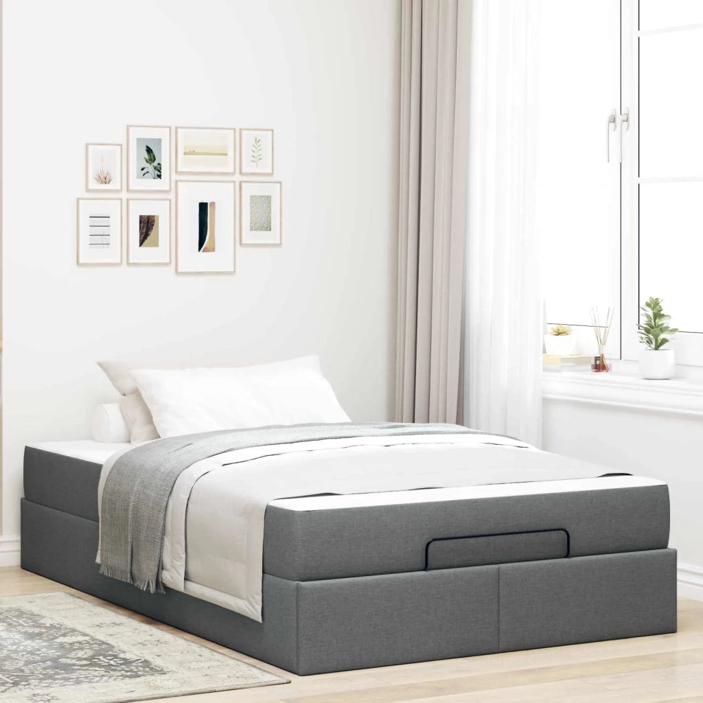 Struttura letto con materasso 2 pcs Grigio Sfumato Tessuto