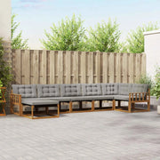 Set di divani da esterno 7 pcs Grigio Naturale e Chiaro