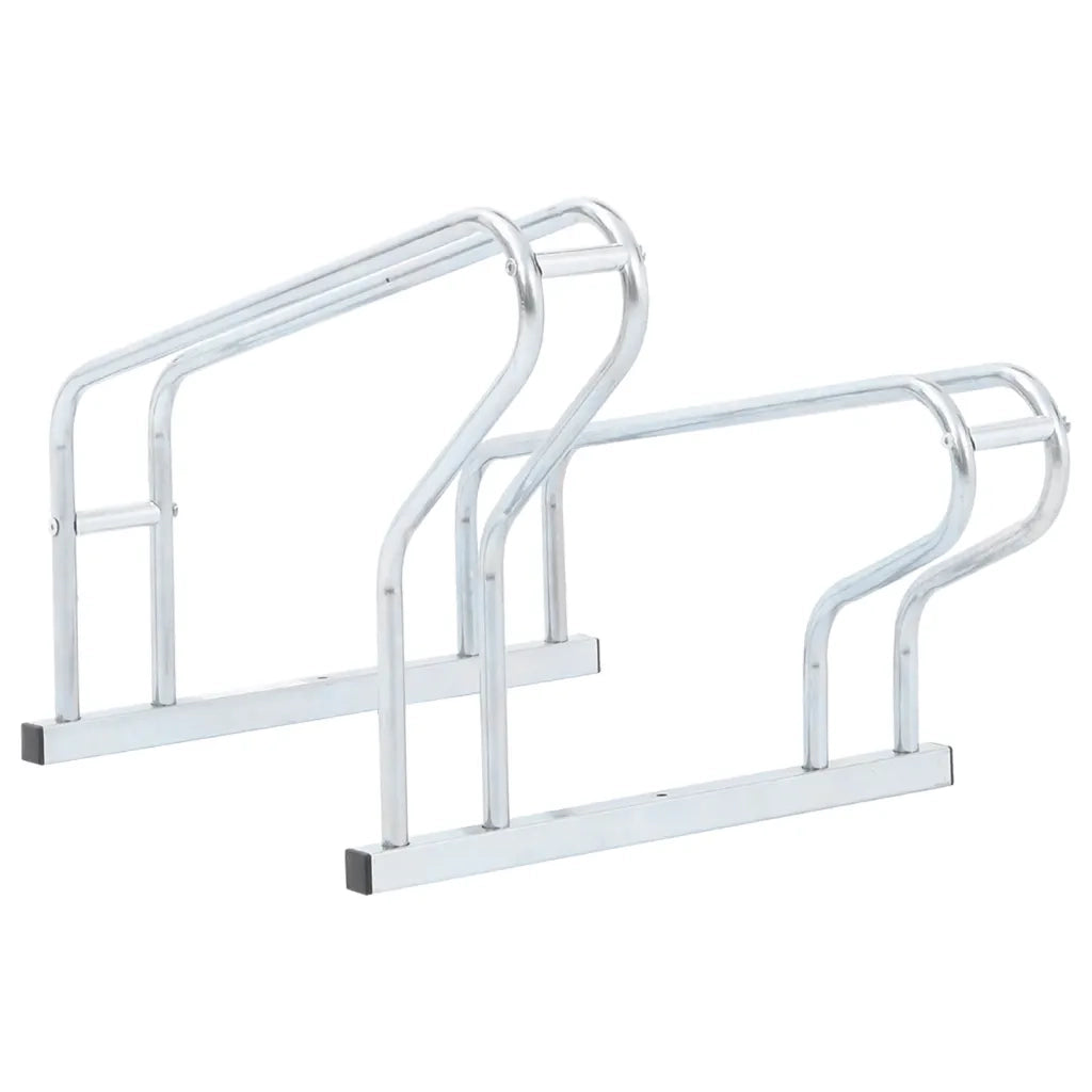 Supporto per 2 Bici da Pavimento Autoportante Acciaio Zincato 4005573