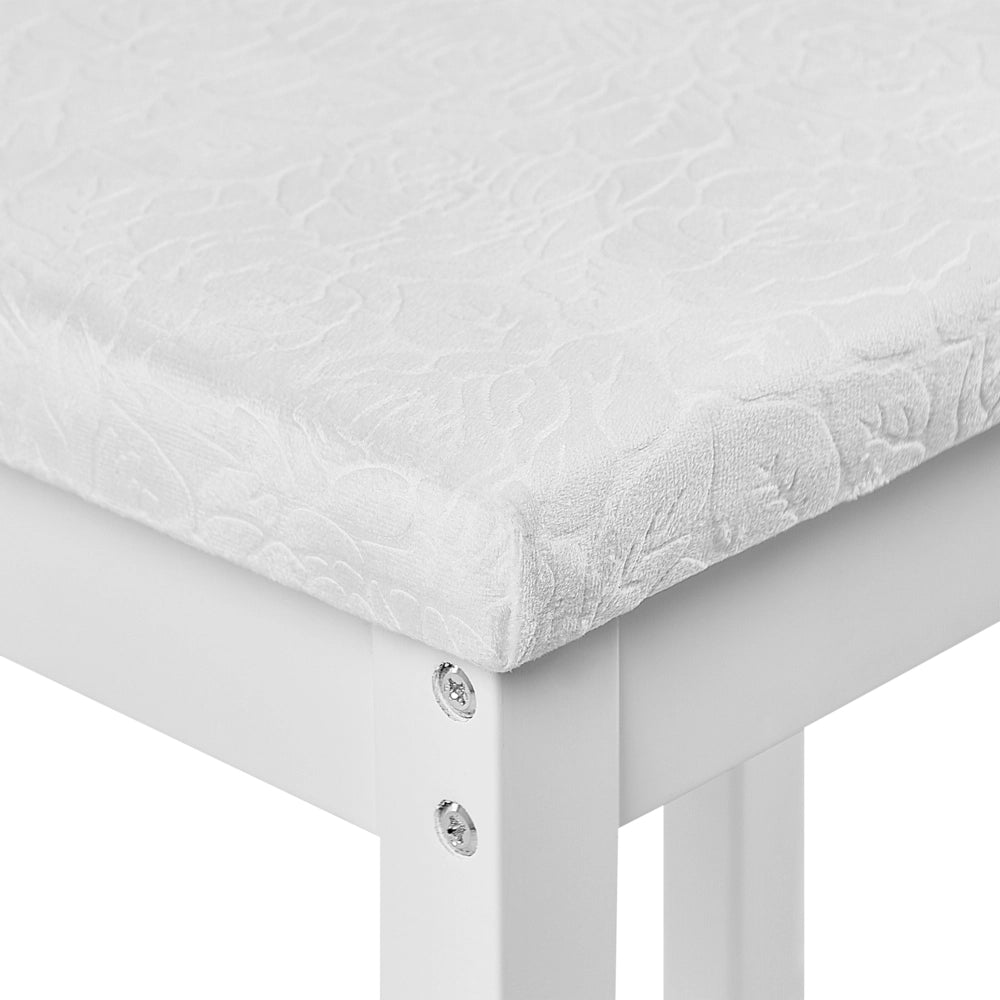 Elegante toeletta in stile retrò bianca con 5 cassetti e specchio camera da letto vintage