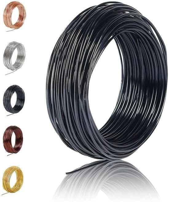 Draad di alluminio 1 mm - 50 m - Argento - Filo di metallo fine per sculture e lavori di artigianato