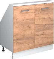 Mobile sottotetto Rion, Quercia dorata/bianco, con 2 porte