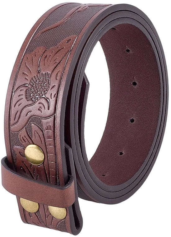Vestiti da Uomo Vintage con Stampa di Fiori, 3,75 cm, senza Bottone, Sostituzione per Jeans (Marrone)