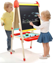 Esego per bambini da 2 a 8 anni - lavagna scuola e whiteboard a doppia faccia - cavalletto regolabile con contenitore di stoccaggio