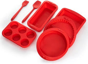 Set di 7 in 1 di Forme per Torta in Silicone - Senza BPA - Resistente al Calore - Piatto per Torta Scatola per Pane Trays - Oggetto di Utilizzo per Torta Pane Torta Crepes Pancake Cupcake Muffin Scone