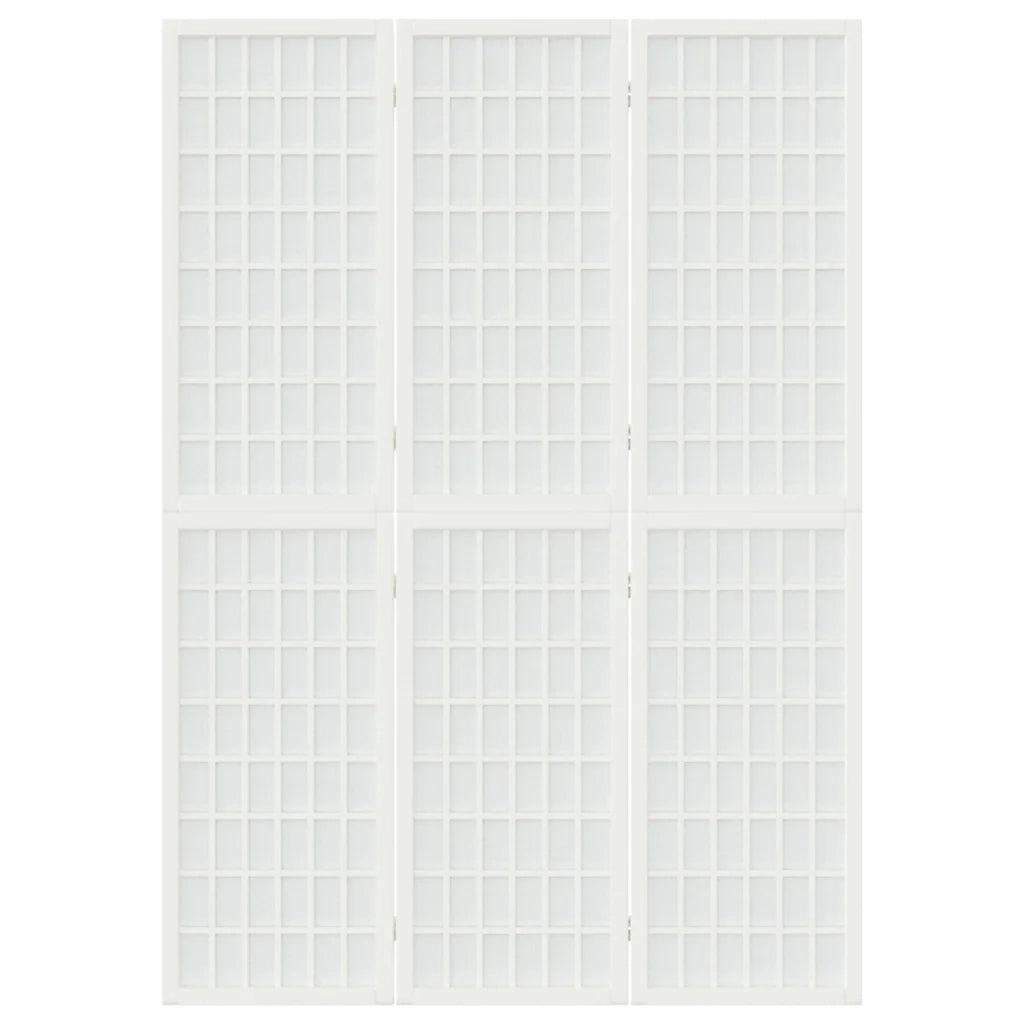 Divisorio Pieghevole 3 Pannelli Stile Giapponese 120x170 Bianco 352087