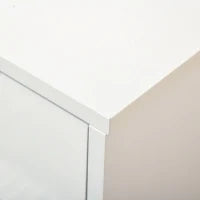 Mobile Portascarpe con 3 Ante Ribaltabili e Cassetto Scorrevole, Maniglie in Alluminio, Pannello di Particelle, 62L x 24P x 135A cm, Bianco