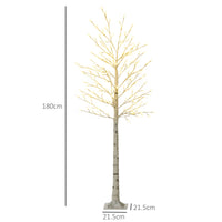 Albero di Natale 180 cm con 180 Luci LED 3 Livelli di Luminosità per Interni ed Esterni Bianco