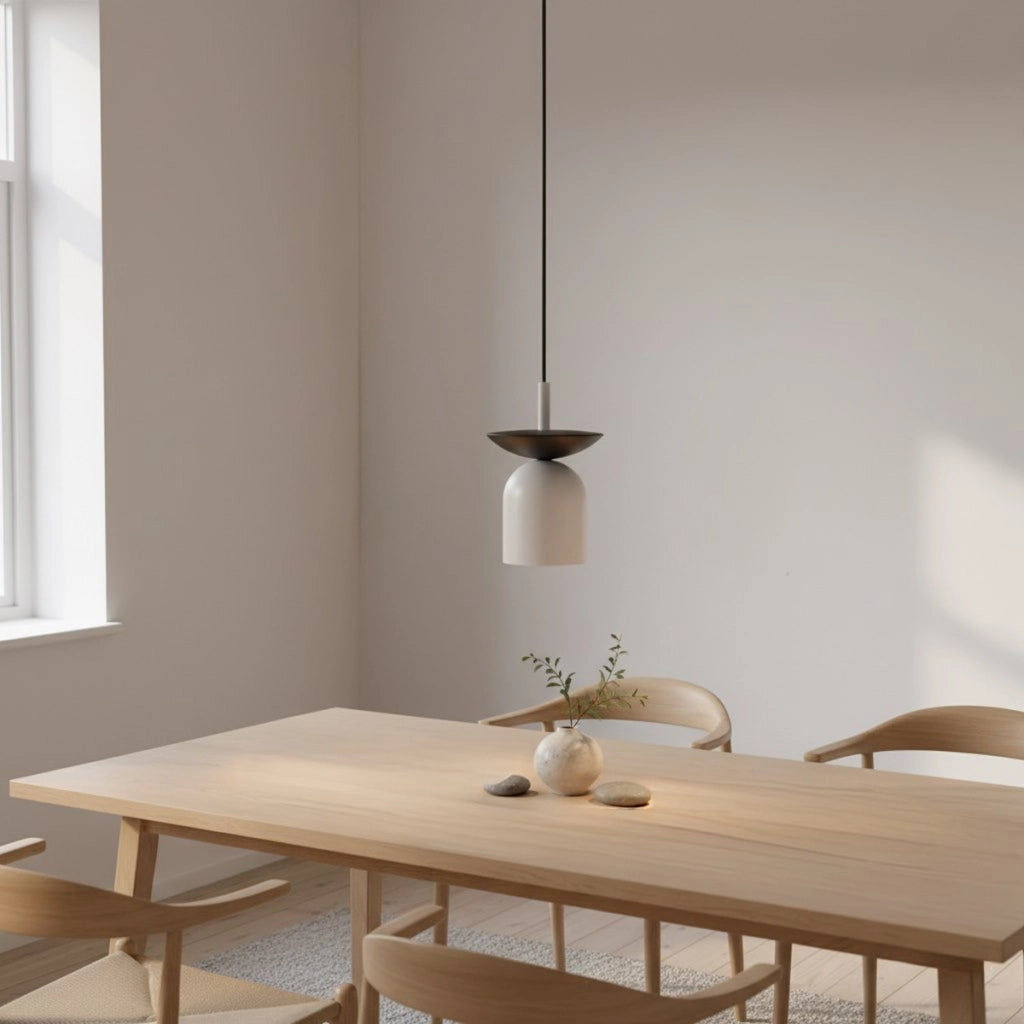 Lampada a sospensione EGO in acciaio grigio