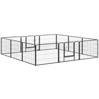 Recinto per Cani e Cuccioli con 12 Pannelli Modulabili e 2 Ingressi, 80x1.5x60cm