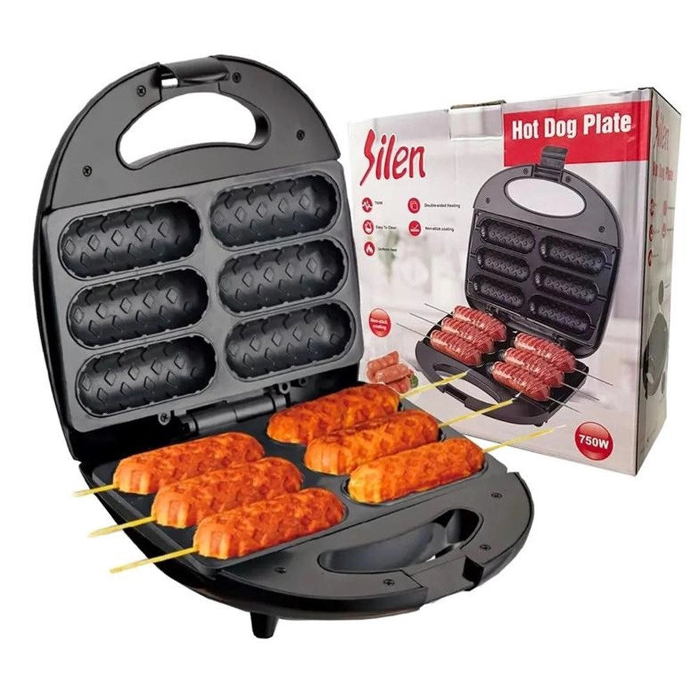 Trade Shop - Piastra Elettrica Antiaderente Multifunzione 750w Calore Uniforme Per Corn Dog Hot Dog -
