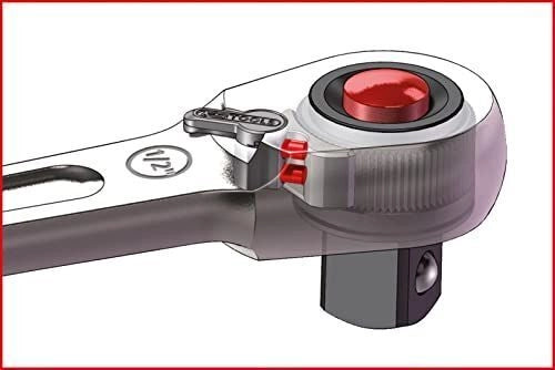 KS TOOLS 920.0002 Serie di Leve a Cricco Slimpower 2 Pezzi 1-4'' + 1-2'' Meccanismo 72 Denti Testa Sottile Sgancio Rapido Impugnatura Ergonomica Bi-componente colore Cromato