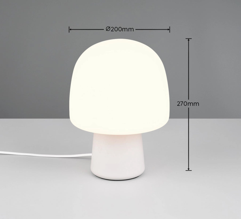 Lampada da tavolo STEEN Trio grigia vetro bianco E14 10W