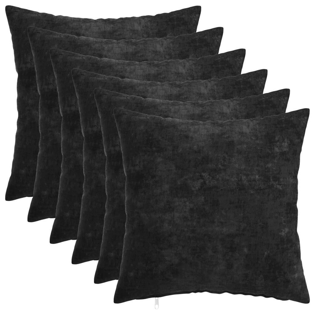 Federa 6 pz HEERLEN Antracite 30 x 30 cm Tessuto Chenille 907462