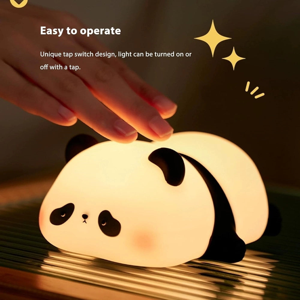 Trade Shop - Luce Notturna Forma Panda Lampada A Led In Silicone Dimmerabile Ricaricabile Usb -