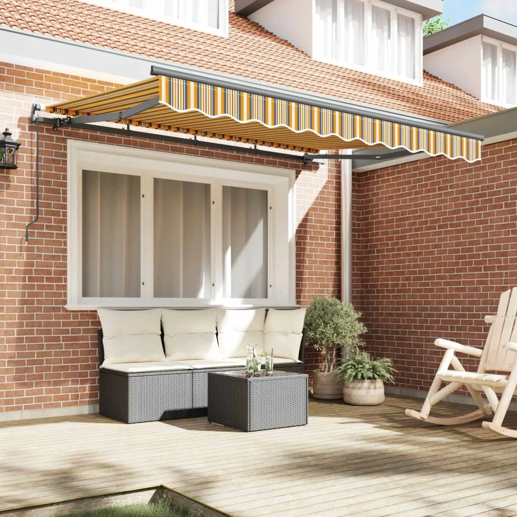 Tenda Retrattile Giallo e Grigio 250 x 200 cm Tessuto 3329418
