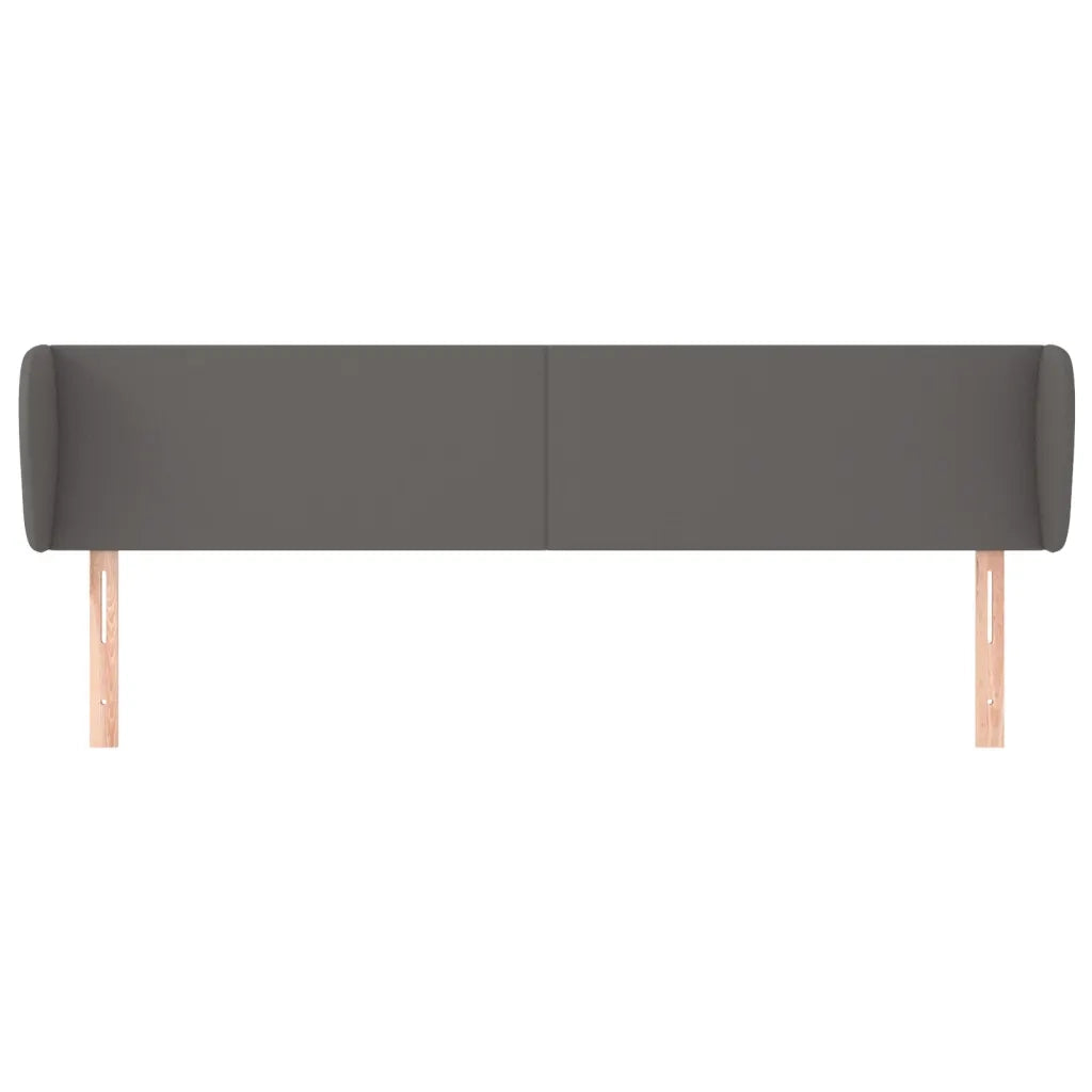 Testiera | Testata ad Orecchio Grigio 183x23x78/88 cm in Similpelle