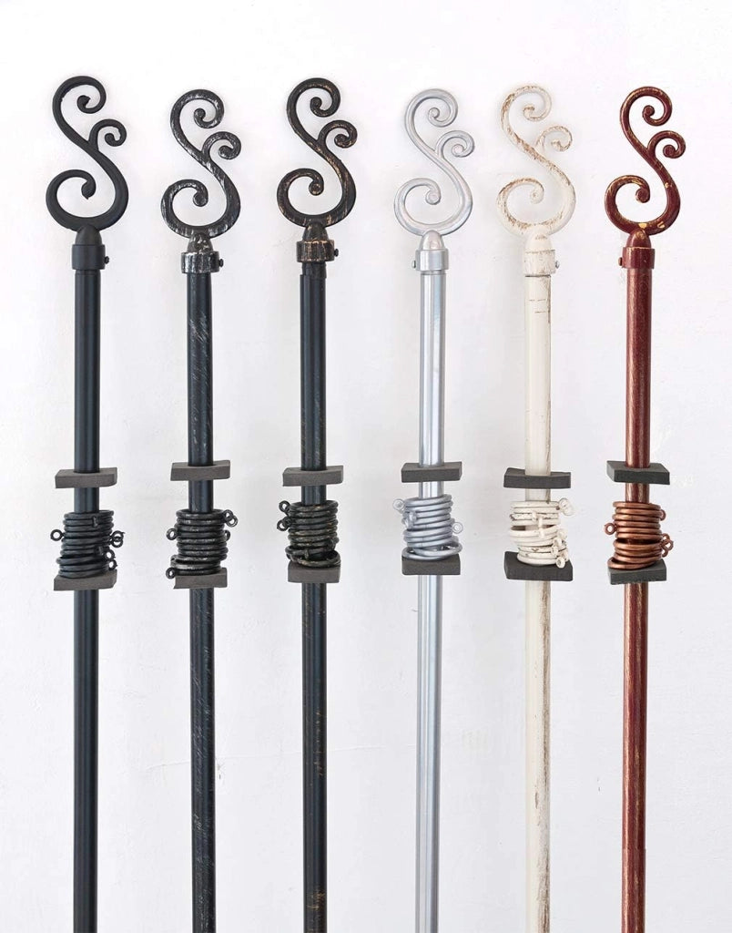 Bastone Tenda Ferro Estendibile 120-210 Asta Scorritenda modello Spirale Grigio