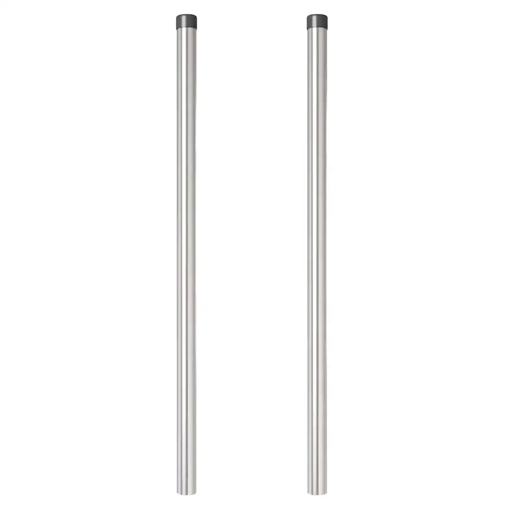 vidaXL Pali per Recinzione 2 pcs Argento 100 cm