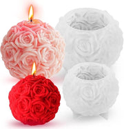 Siliconi per modellare fiori di rosa in cera 3D - 2 pezzi - Forme per candele DIY - Modelli per candele profumate - Forme creative per decorazioni - Idee regalo