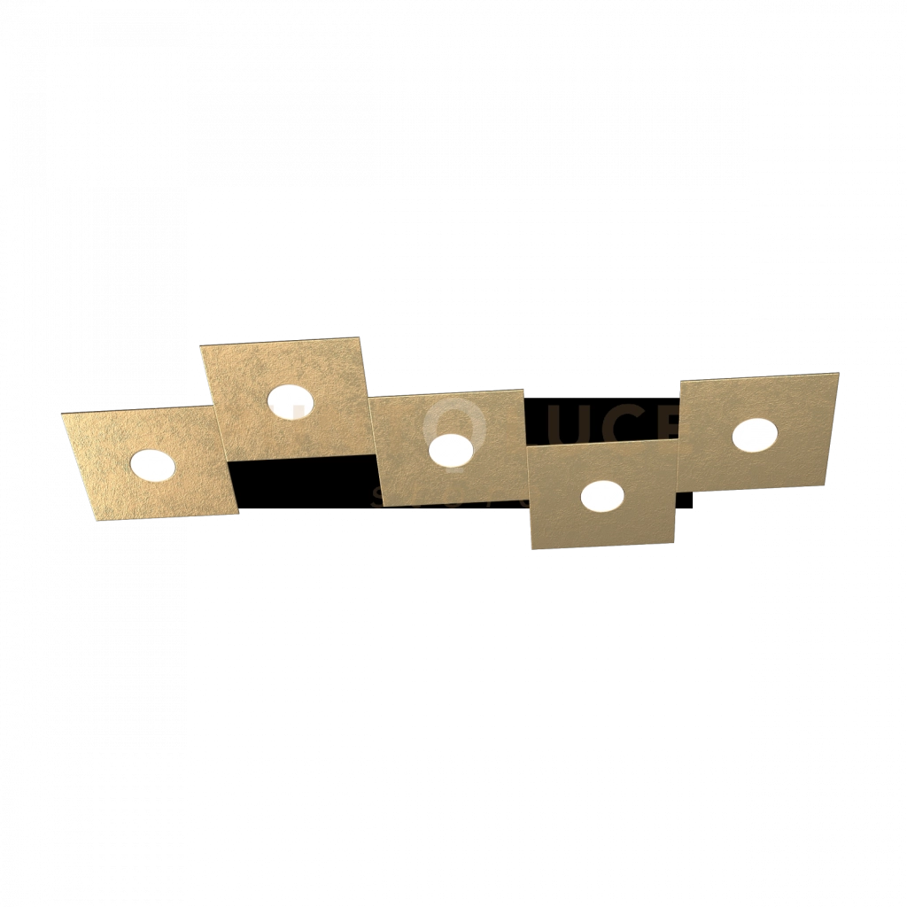 ECCENTRIC APPLIQUE-PLAFONIERA 5 LUCI FOGLIA ORO 1156-5L-FO