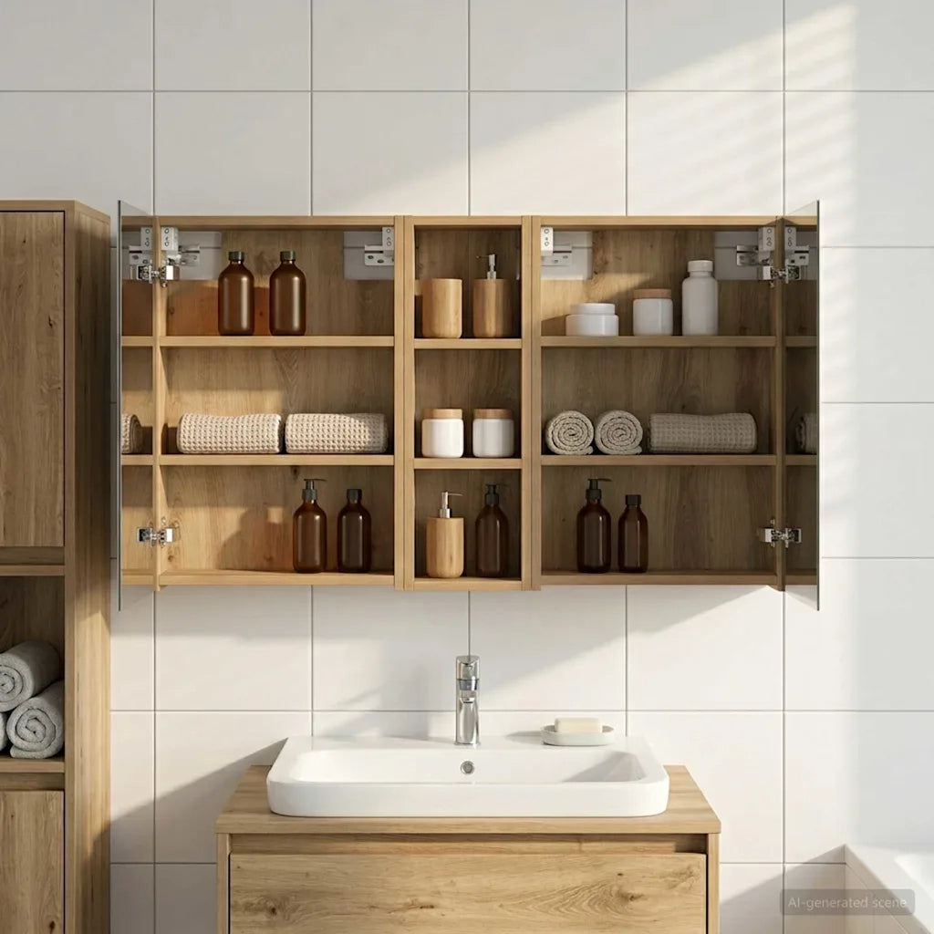 Set di Armadi da Bagno con porta 3 pcs 100 x 10,5 x 60,5 cm 3403703